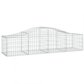 Cestas de gaviones 40 uds forma de arco hierro 200x50x40/60 cm Plateado