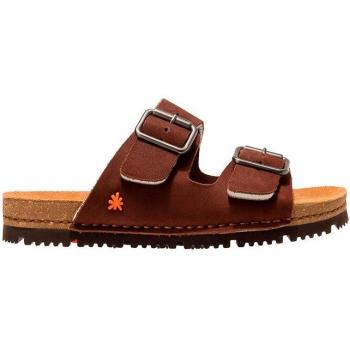 Sandalias planas de mujer Art 0300S NOBUCK-W BROWN/ CRETA