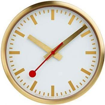 Mondaine Reloj Pared Moderno en Color Oro, A990.CLOCK.17SBG, 25 CM