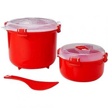 Combo Arrocera y Recipiente Hermético para Microondas 2,6 L y 915 ml - Sin BPA