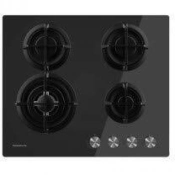 Taurus CG4HN/B - Placa de gas, 7800W, 4 zonas cocción, mandos mecánicos, llama ajustable, quemador triple rápido 3,3kW, válvulas seguridad, apta para gas natural, incluye inyectores gas butano, negro