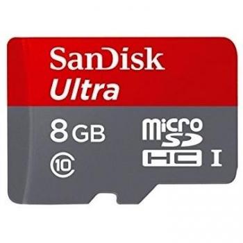 SanDisk SDSDQUA-008G-U46A Tarjeta de memoria microSD de 8 GB gris y rojo