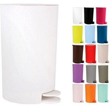 MSV Osaki Cubo de Basura con Pedal, Blanco, 3 litros
