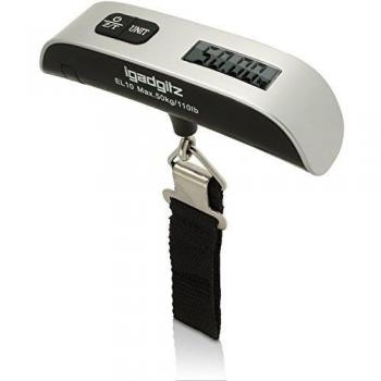 igadgitz Xtra 50kg / 50g Digital LCD Portátil Báscula Balanza Equipaje Matela Bolsa con Termómetro + Batería