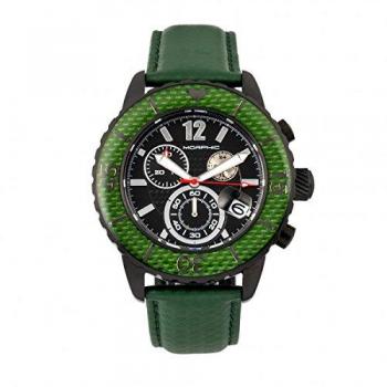 Morphic M51 Series Green Chronograph Leather Watch with Date