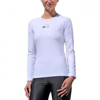 iQ Company UV 300 - Camiseta de protección UV con manga larga de natación para mujer, color blanco, talla XL