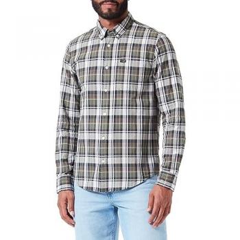 Camisa Manga Larga Button Down Lee para Hombres, Verde, Talla L