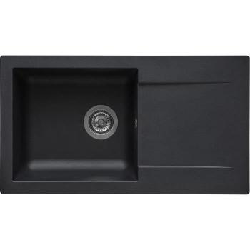Fregadero Pia embutida Stradour Einna GLITTER BLACK SMC - 06, 1 cuba, dimensiones 78 x 43,5 cm, vaciado manual