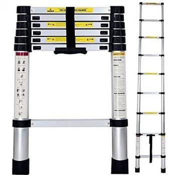 TTT Escalera Telescópica de Aluminio Multiusos Portátil Plegable Extensible - 2m, TLV-AM-TL20