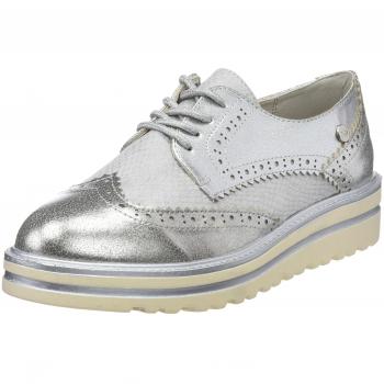 XTI 47799, Zapatos de Cordones Oxford para Mujer, Plateado