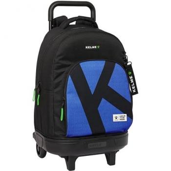 Mochila Grande con Ruedas Safta KELME ROYAL, Compacta y Extraíble, Ideal para Niños, Cómoda y Versátil, Calidad y Resistencia, 33x22x45 cm, Color Negro