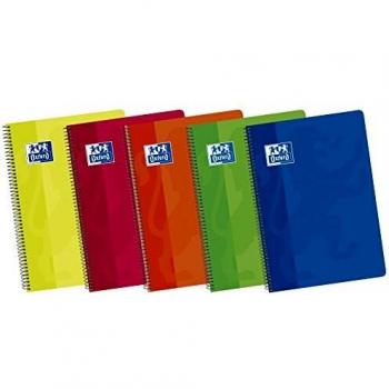 Oxford Classic 100430171 - Pack de 5 cuadernos espiral de tapa blanda, Fº