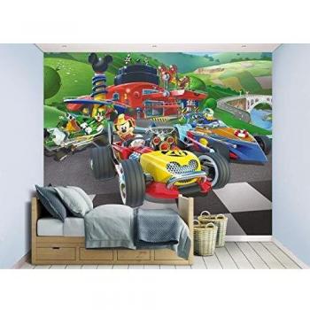 Walltastic, Papel Pintado Disney Mickey Mouse Roadster Racers, Papel, Multicolor, 243 x 304 cm