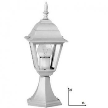 Lámpara de Jardín Roma Aluminio con Difusor de Vidrio Blanco, 1 Bombilla, IP44, 14.6x39cm