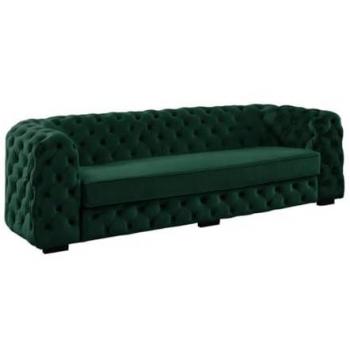 Sofá de 3 plazas Chesterfield STANLEY - Terciopelo verde pino