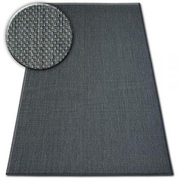 Alfombra plana de cuerda de sisal negra 120x170 cm