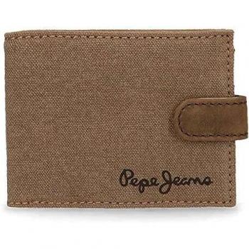 Cartera Pepe Jeans Wayne horizontal con cierre de clic Camel, Marrón