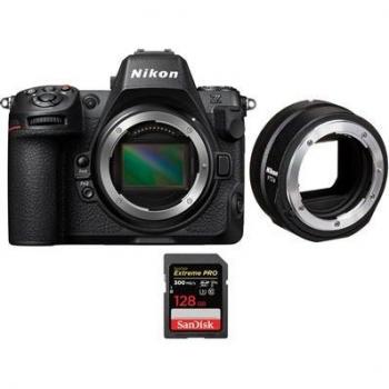 Cámara Mirrorless Nikon Z8 + Adaptador FTZ II + Tarjeta SanDisk 128GB Extreme PRO UHS-II SDXC 300 MB/s + Guía PDF '20 TÉCNICAS PARA MEJORAR TUS FOTOS