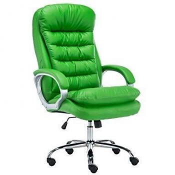 CLP Silla De Oficina Vancouver XXL En Simil Cuero & Regulable En Altura I Silla De Escritorio Ergonómica & con Ruedas, Color:Verde Claro