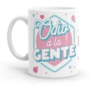 Taza Rosa Odio a la Gente - Original y Resistente al Microondas y Lavavajillas