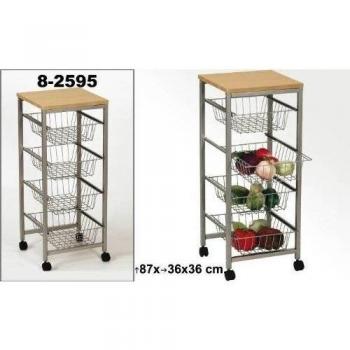 Suska - Carro cocina verdulero suska 1020 - 8259520 - carro cocina con cuatro bandejas de metal