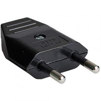 Solera 6118N - Clavija bipolar 10A 250V.Espigas de Ø 4mm. Material termoplástico color negro.