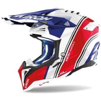 Casco de Moto Cross Airoh Aviator 3 Hima Rojo Brillante Talla S