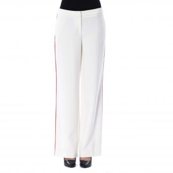 BYBLOS White Polyester Lateral Stripes Jeans & Pant - IT40|S