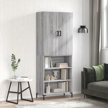 Aparador alto de madera multicapa gris Sonoma 69,5x34x180 cm