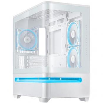 Caja PC ASUS PRIME AP202 ARGB Blanca mATX con Vidrio Templado y 3 Ventiladores ARGB Preinstalados