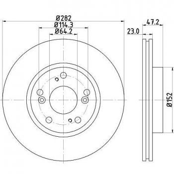 Disco de freno ventilado HELLA 8DD 355 118-131 para Honda Civic 8 Hatchback y FR-V