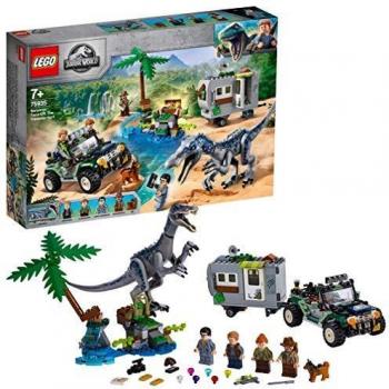 LEGO Jurassic World - Encuentro con el Baryonyx: La Caza del Tesoro Juego de Construcción con Dinosaurio de Juguete y Vehículo Todoterreno con Caravana, Novedad 2019
