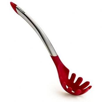 Cuisipro Elegance Red Stainless Steel Pasta Spoon 31 cm, Dishwasher Safe