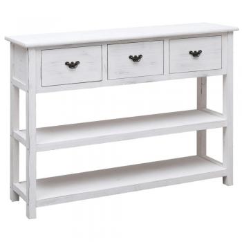 Aparador blanco antiguo 108x30x76 cm madera maciza de paulonia