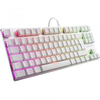 Sharkoon PureWriter TKL RGB Teclado mecánico USB QWERTZ Alemán Blanco con switches Kailh Blue, retroiluminación RGB