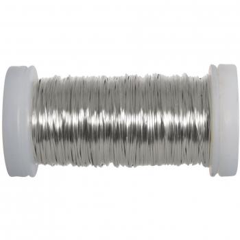Rayher 24078000 Alambre de Plata, 0.5 mm diametro, 50 m, Hilo de Plata para Bricolaje y Manualidades
