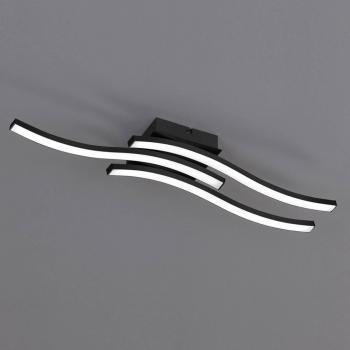 Plafón LED Route 3 luces negro, moderna y con 1500 lúmenes integrados
