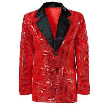 Widmann-Chaqueta de lentejuelas con tope de terciopelo, M/L, color rojo,