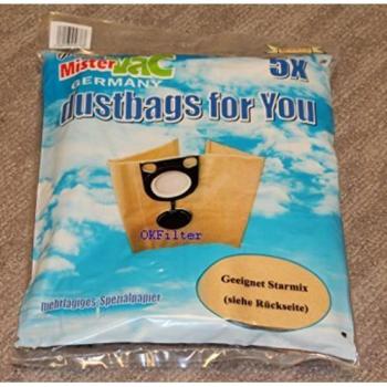5bolsas de aspiradora paperbags para Star Mix ISP ipulse brazo de 1435EW, Star Mix ISP ipulse ardl de 1635EWS, Star Mix ISP ipulse ardl de 1635EW Adecuado