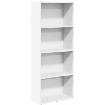 Estantería de madera de ingeniería blanca 60x30x152 cm