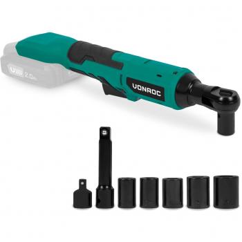 Llave de carraca inalámbrica 20V 50Nm 3/8 con juego de 8 vasos excluyendo batería y cargador
