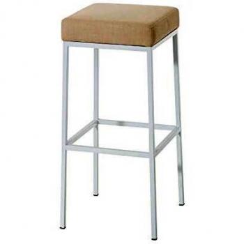 CLP Taburete acero inoxidable MONTREAL W85, tapizado en tejido, con 4 patas, hasta 7 colores a elegir, altura asiento 85 cm. crema