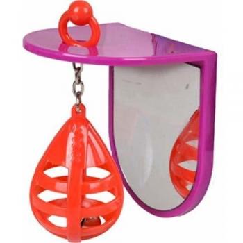 Caja de boxeo con espejo para pájaros pequeños 8 x 6 x 9,5 cm color fucsia