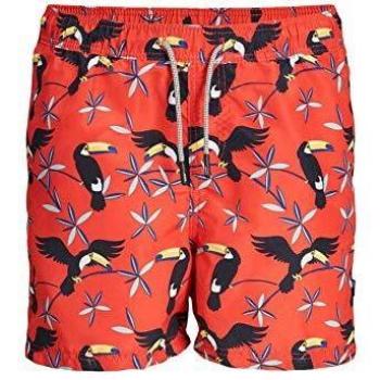 JACK & JONES Intelligence Aruba Animal Bañador para niño, Rojo - Negro - Azul - Amarillo, 176