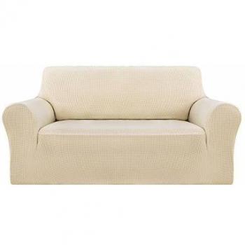 Deconovo Funda de Sofá 2 Plazas Protector Elástica para Muebles Beige