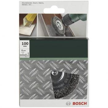 Cepillo Abrasivo Circular Bosch 100mm Ø - Alambre Ondulado, Mango 6mm