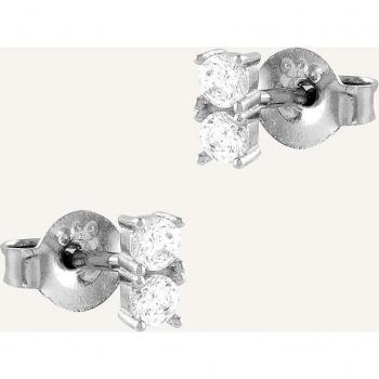 Pendientes Mini de plata con circonitas blancas engastadas