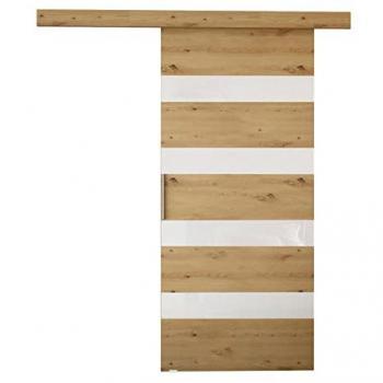 Puerta Corredera Jyrun 70 V con Inserciones de Vidrio Lacobel, Manijas de Aluminio Sólido y Sistema de Cierre Automático