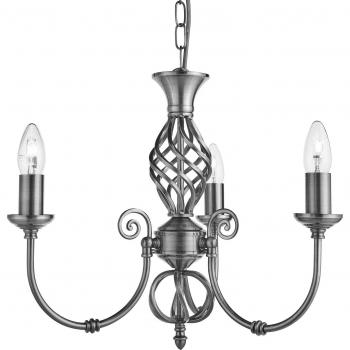 Lámpara colgante Zanzibar Plata satinado 3 bombillas 93cm