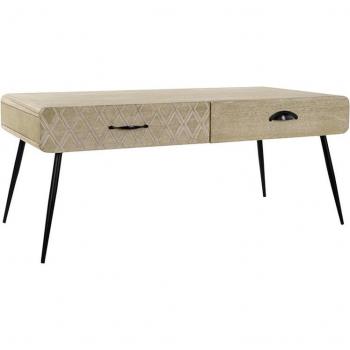 Mesa centro paulownia mdf 100x52x72 cajones.
